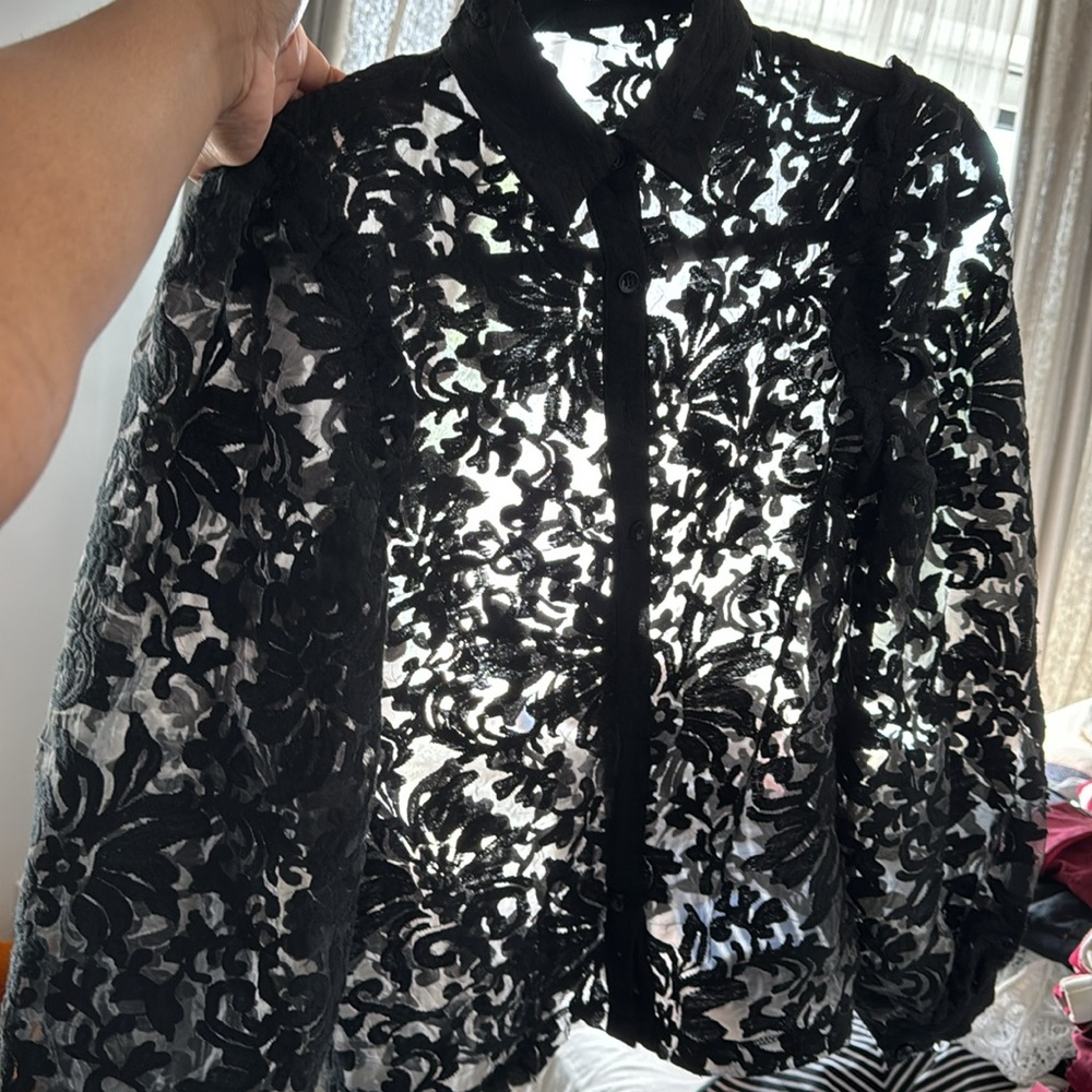 Black Lace button down